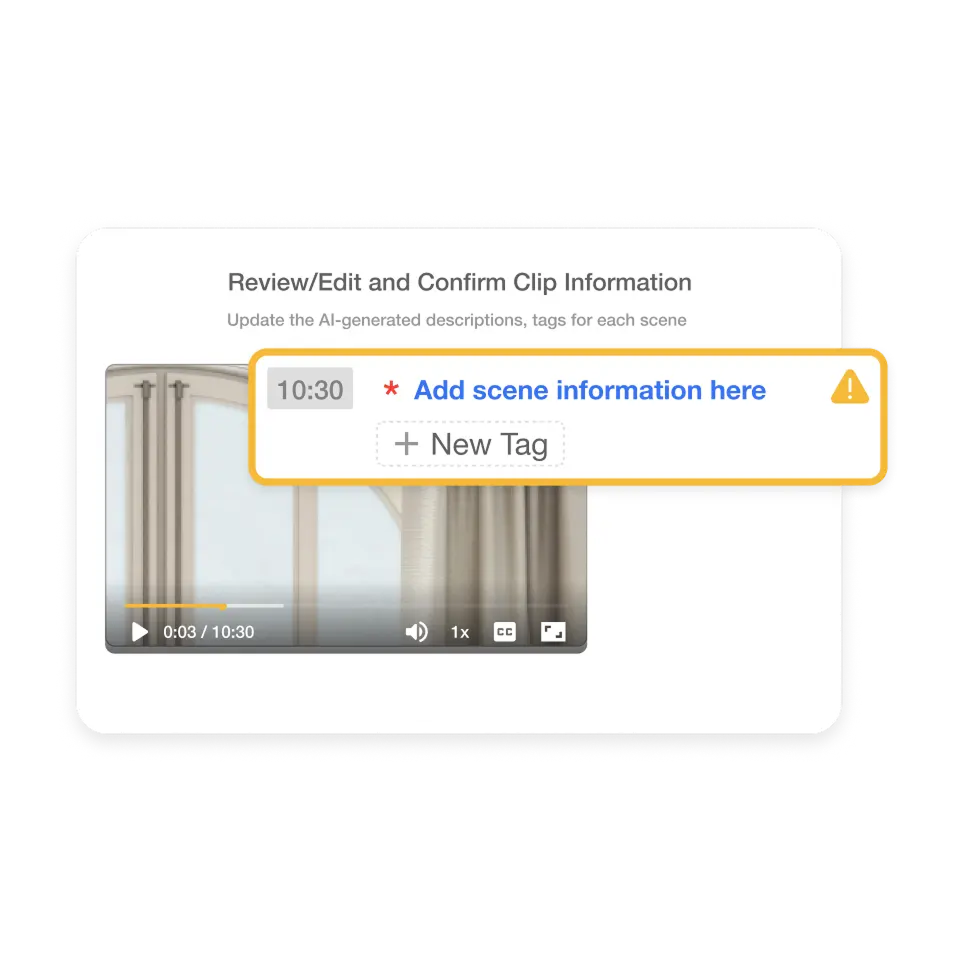 Step 2 — Reviewing and refining AI tags like beach, temple, food in Visla Private Stock Collections for travel and tourism